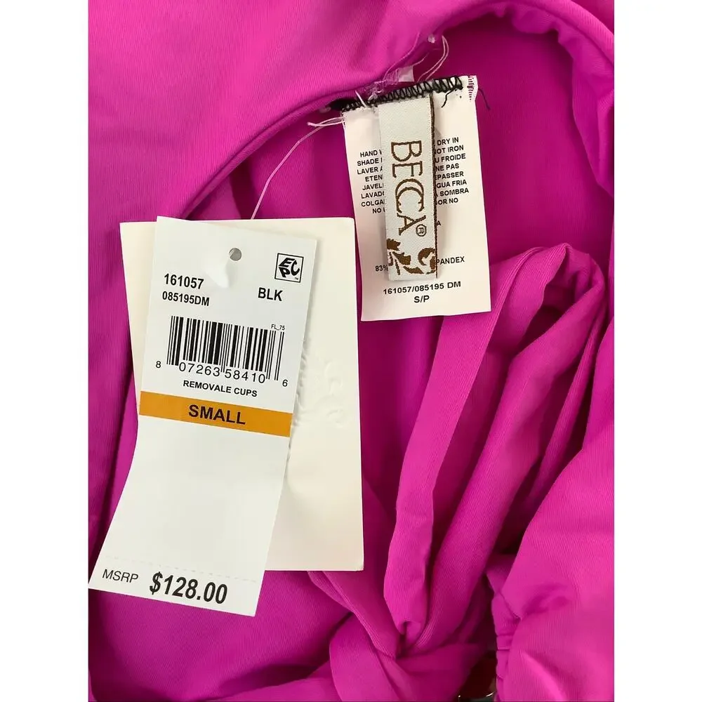 BECCA Women's Small Azalea Marble Canyon Ariyah Ring One Piece Swimsuit V4-4